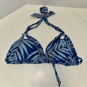 Blue Leaf Print Bikini Top size XL
